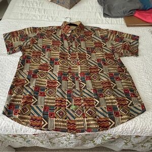 Orvis Casual Red and Blue Button Down Shirt